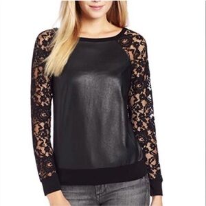 Bailey 44 leather & lace top